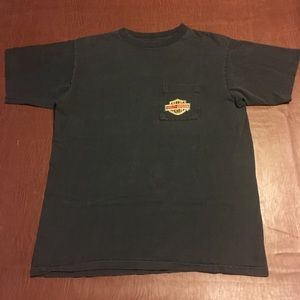 Vtg 80s/90s Harley Pocket Tee Roaming Free Eagle XL